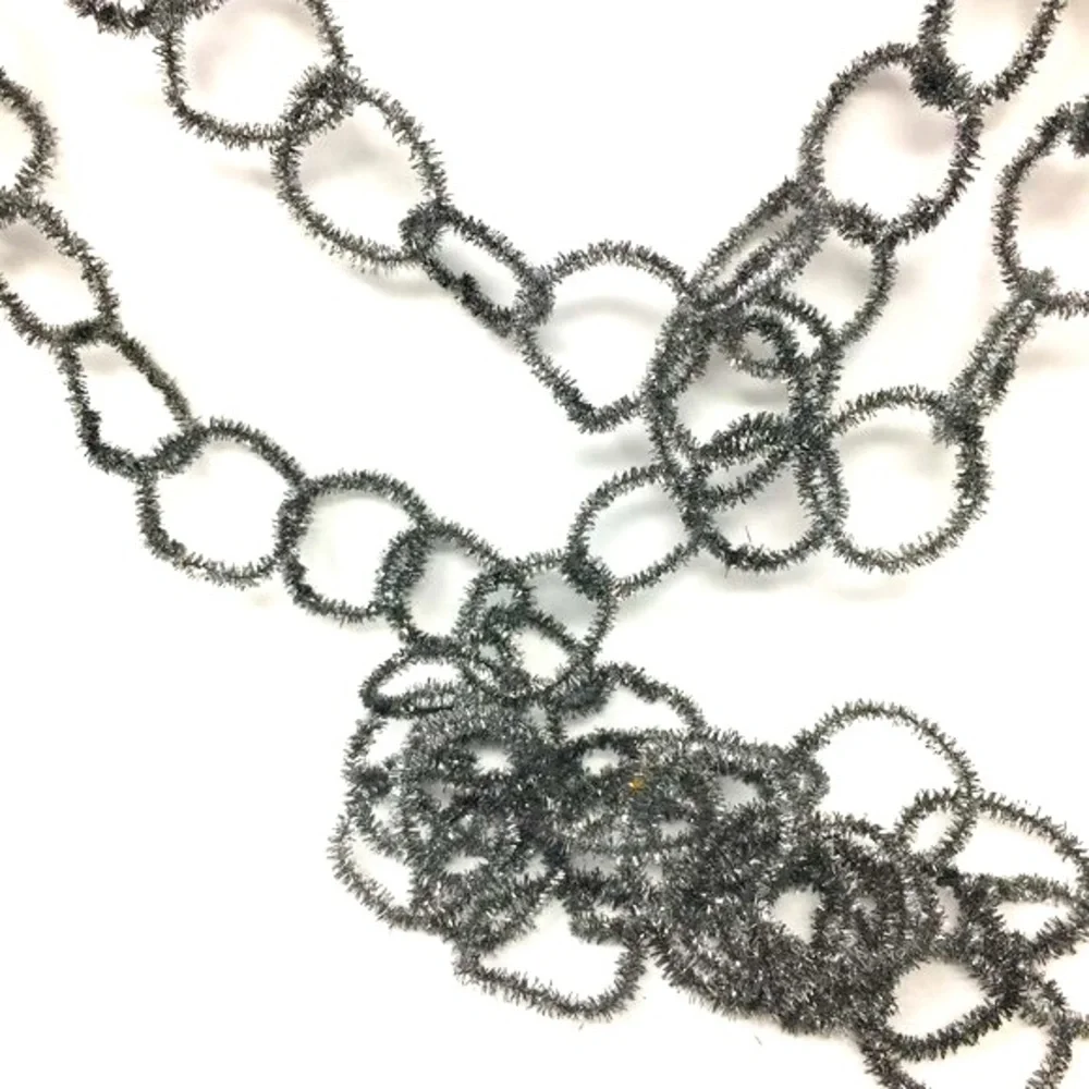 Vintage Silver Metallic Rustic Chain Christmas Holiday Garland